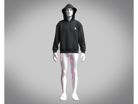 Adidas Trefoil Essentials Hoodie 3D Модель