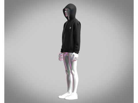 Adidas Trefoil Essentials Hoodie 3D Модель