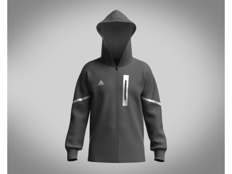 Adidas-Gameday Full Zip - Hoodie Model 3D