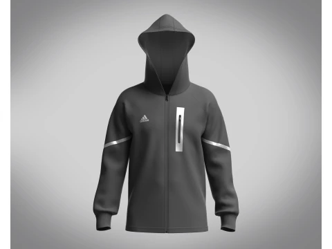 Adidas-Gameday Full Zip - Moletom Com Capuz Modelo 3D