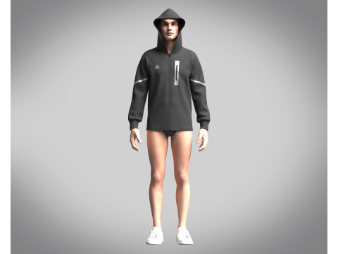 Adidas-Gameday Full Zip - Hoodie 3D Модель