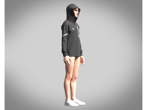 Adidas-Gameday Full Zip - Hoodie 3D Модель