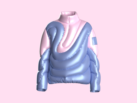 Men Padded Jacket Modelo 3D