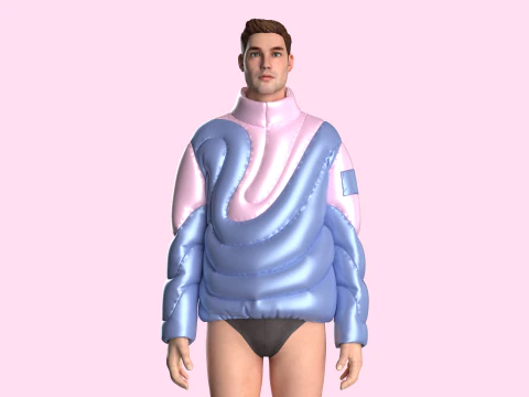 Men Padded Jacket 3D Model