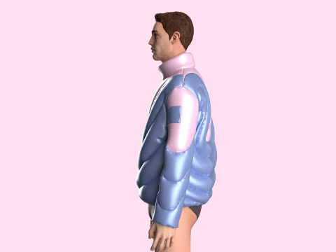 Men Padded Jacket 3D Model