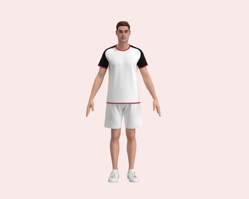 Men Sports Jersey with Shorts Pant 3D Model .c4d .max .obj .3ds .fbx .stl .blend 