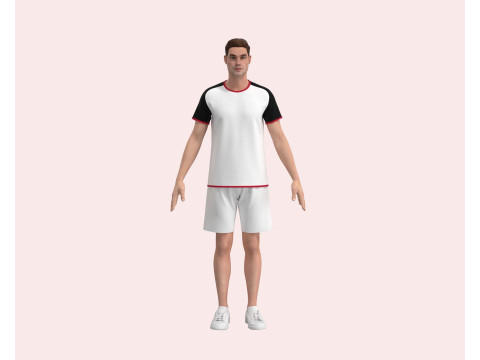 Men Sports Jersey with Shorts Pant 3Dモデル