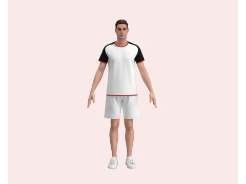 Men Sports Jersey with Shorts Pant 3D Model
