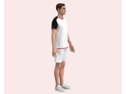 Men Sports Jersey with Shorts Pant 3D Model