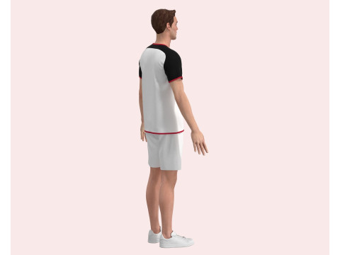 Men Sports Jersey with Shorts Pant 3D Model