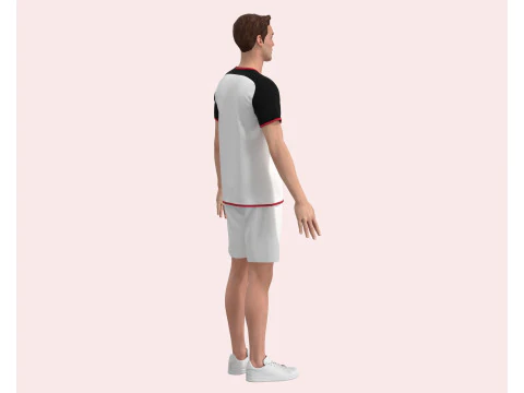 Men Sports Jersey with Shorts Pant 3D Model