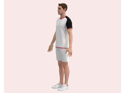 Men Sports Jersey with Shorts Pant 3D Model