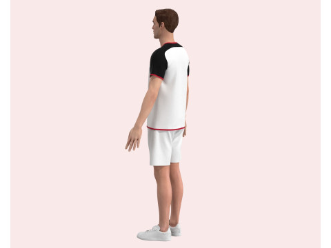 Men Sports Jersey with Shorts Pant 3D Model