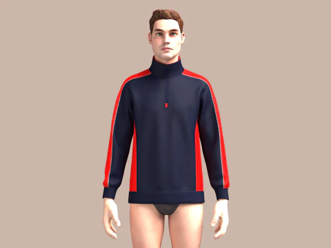 MEN TWO TONE JACKET 3D Model