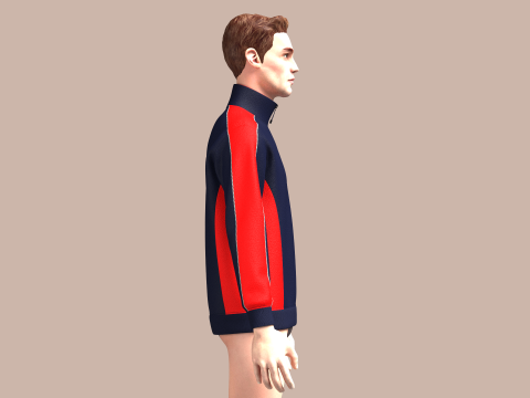 MEN TWO TONE JACKET Modelo 3D
