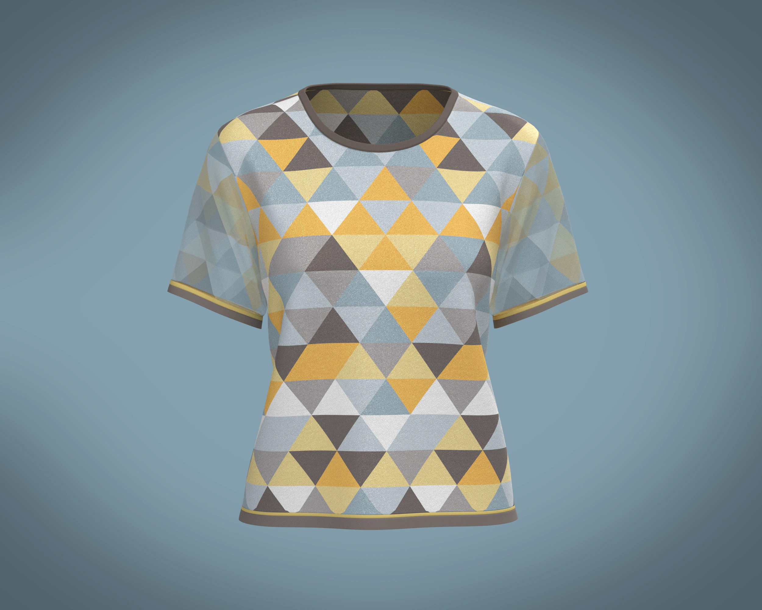 Ladies Triangle Print Tops 3D Model .c4d .max .obj .3ds .fbx .stl .blend 