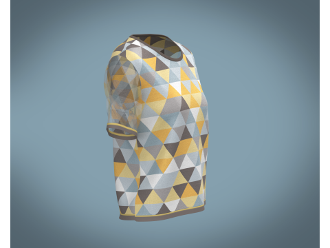 Ladies Triangle Print Tops 3D Модель
