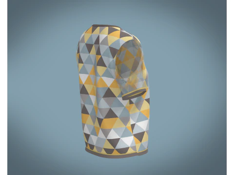 Ladies Triangle Print Tops 3D Model