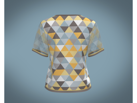 Ladies Triangle Print Tops 3D Модель