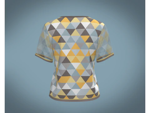 Ladies Triangle Print Tops 3D Model