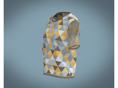 Ladies Triangle Print Tops 3D Модель