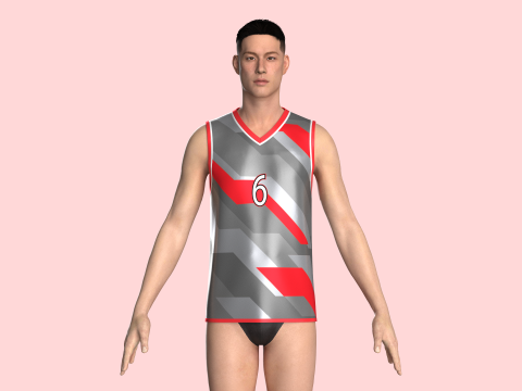 Basketball Jersey Player 06 Modello 3D