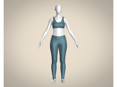 Girls Bralette with Leggings 3Dモデル