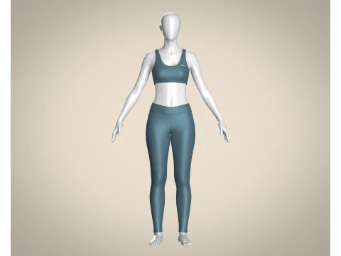 Girls Bralette with Leggings 3D Model