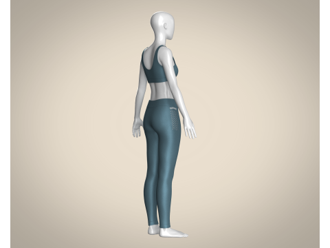 Girls Bralette with Leggings Modelo 3D