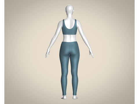 Girls Bralette with Leggings Modelo 3D