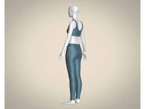 Girls Bralette with Leggings Modelo 3D