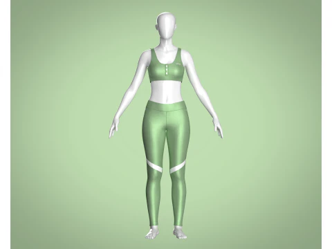 Girls Bralette with Leggings V2 3D Model