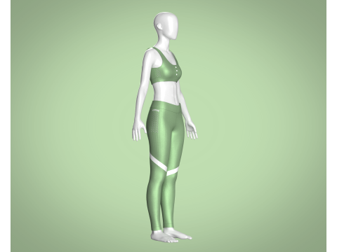 Girls Bralette with Leggings V2 Modelo 3D