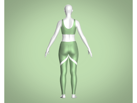Girls Bralette with Leggings V2 Modelo 3D