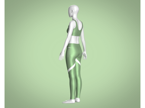 Girls Bralette with Leggings V2 Modelo 3D