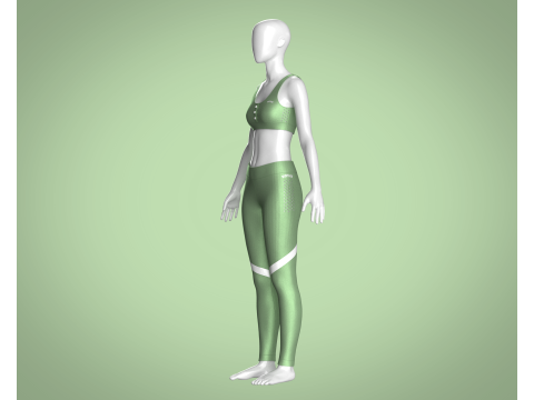 Girls Bralette with Leggings V2 Modelo 3D