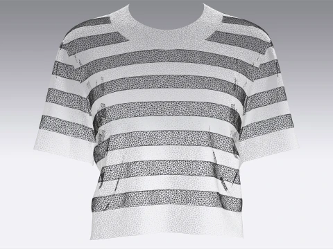 Cropped Striped Sweater 3D Model