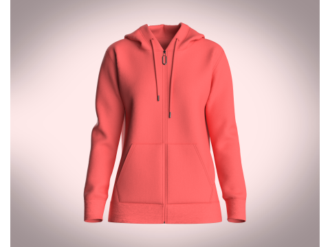 Girls Zipper Hoodie - Red 3Dモデル