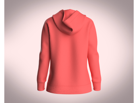 Girls Zipper Hoodie - Red 3D Model