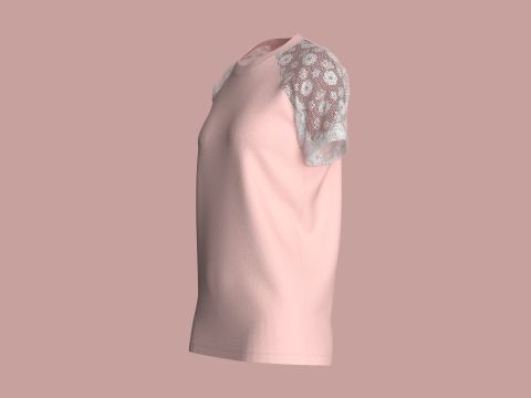 Ladies Raglan Tops Model 3D