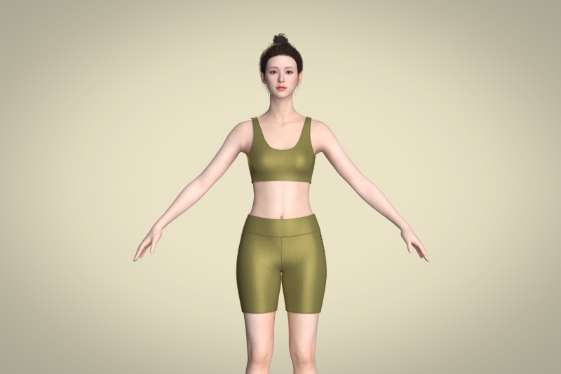 Ladies Yoga Bra With Shorts 3D Model .c4d .max .obj .3ds .fbx .stl .blend 