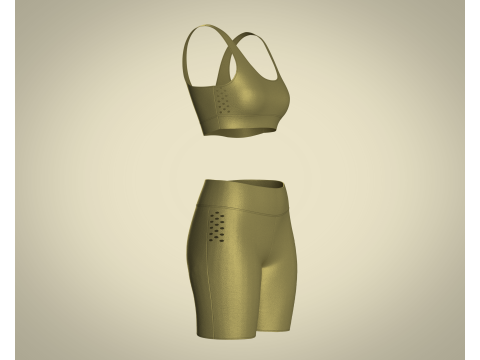 Ladies Yoga Bra With Shorts 3D Model