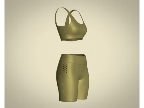 Ladies Yoga Bra With Shorts 3D Model