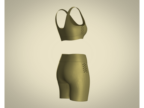 Ladies Yoga Bra With Shorts 3D Model