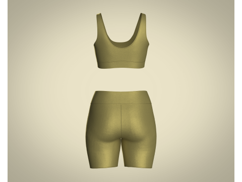 Ladies Yoga Bra With Shorts 3D Model