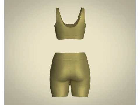 Ladies Yoga Bra With Shorts 3D Model