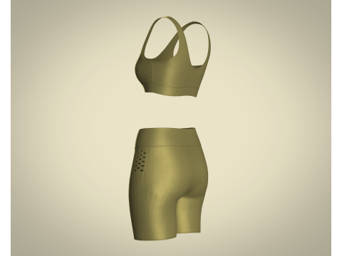 Ladies Yoga Bra With Shorts 3D Model
