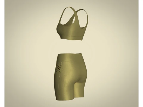 Ladies Yoga Bra With Shorts 3D Model