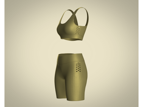 Ladies Yoga Bra With Shorts 3D Model