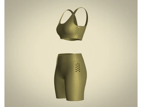 Ladies Yoga Bra With Shorts 3D Model